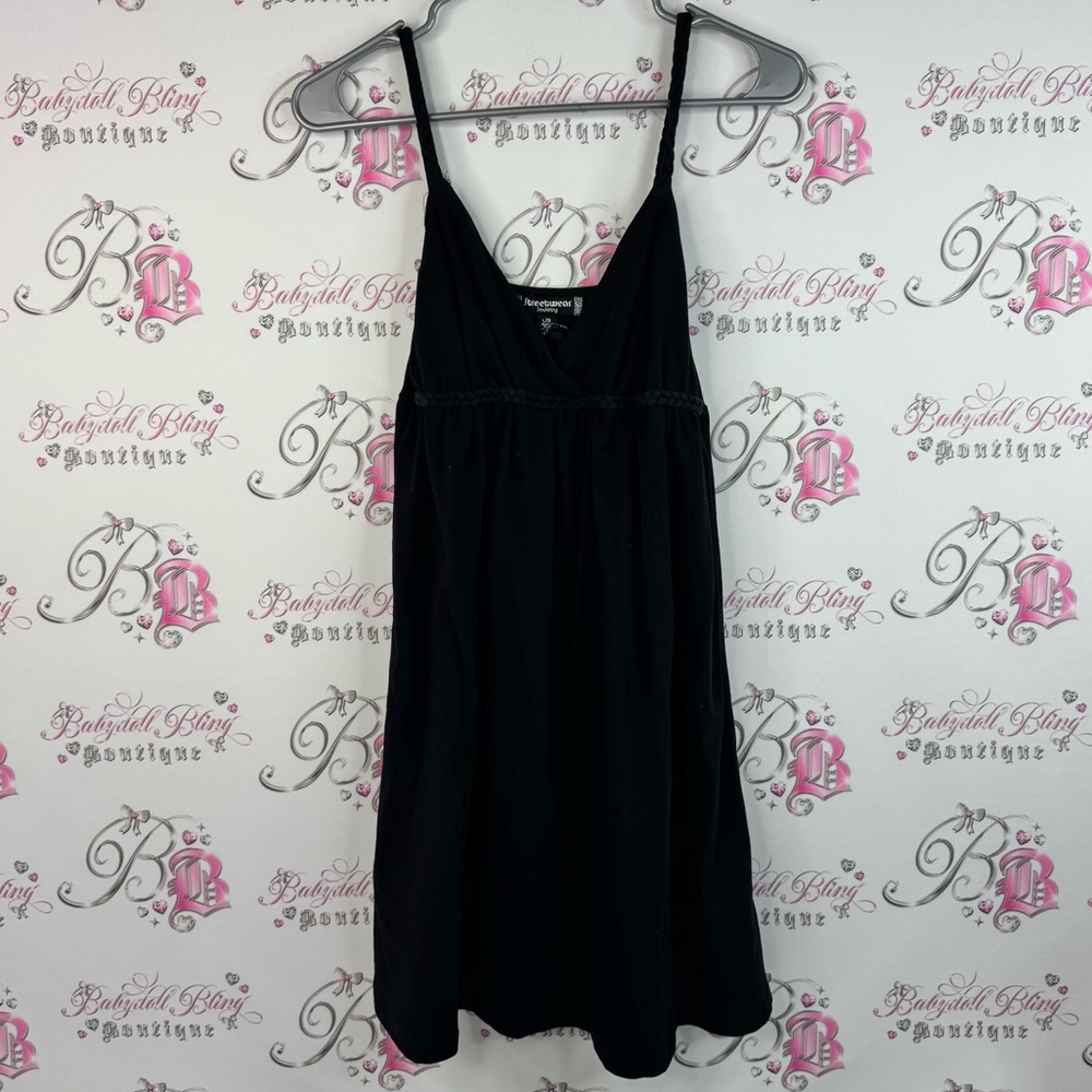 Streetwear Society dress mini braided detail strappy Black